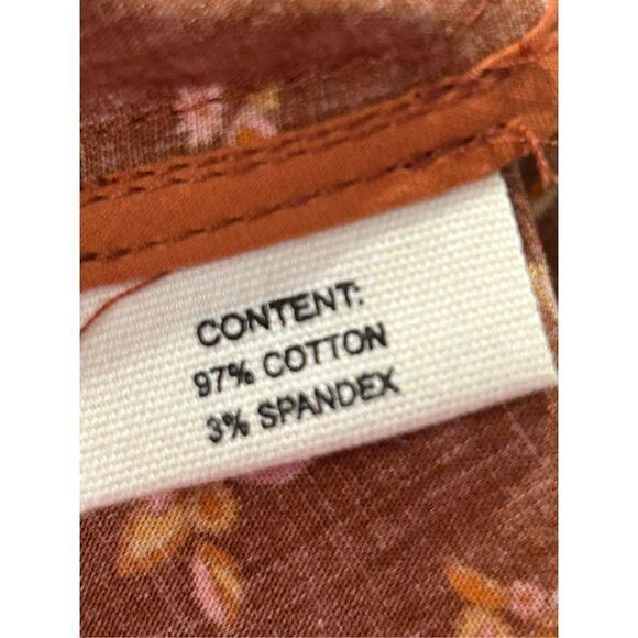 CeliaB Floral Print Pleated Shorts Brown & Orange Women’s Size Medium - Picture 7 of 8